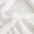 UGG Euphoria Faux Fur Throw Blanket, Warm Fluffy for Couch or Bed, Luxury Bedroom Decor, Blankets, Machine Washable, 50-inch x 70-inch, White Snow