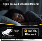 NICETOWN Bedroom 100% Blackout Curtains, 2 Panels, 42 by 48, Snow White, Window Treatment Rod Pocket Curtains/Drapes for Bedroom