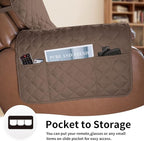 Easy-Going Oversized Recliner Chair Slipcover Reversible Sofa Cover Water Resistant Couch Cover Furniture Protector with Elastic Straps for Pets Dog (Oversized Recliner, Brown/Brown)