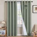 H.VERSAILTEX Linen Curtains 100% Blackout Curtains for Bedroom 102 inch Long Full Light Blocking Nature Linen Blended Window Curtains for Living Room Nickel Grommet (2 Panels, Heathered Dried Sage)