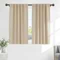 Pony Dance Blackout Curtains for Bathroom - Solid Light Window Decor for Kitchen/Bedroom, RV Drapes for Camper Windows, 34x45 inch, 2 Curtain Panels, Biscotti Beige