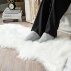 MIULEE Luxury Super Soft Fluffy Area Rug Faux Fur Sheepskin Rug Decorative Christmas Plush Shaggy Carpet for Bedside Sofa Floor Nursery 2 x 6 Feet, White