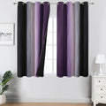 Estelar Textiler Black and Purple Ombre Blackout Curtains 54 Inch Length