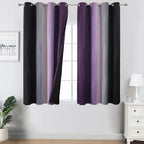 Estelar Textiler Black and Purple Ombre Blackout Curtains 54 Inch Length