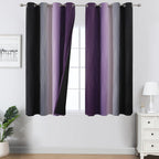 Estelar Textiler Black and Purple Ombre Blackout Curtains 45 Inch Length