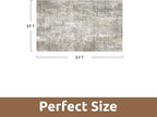 3 x 5 Rug Small Non Slip Area Rug Ultra Soft Machine Washable Low Pile Modern Abstract Area Rugs for Bedroom Living Room Entryway Kitchen Bedside, Beige