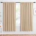 NICETOWN Room Darkening Curtains for Bedroom - Triple Weave Home Decoration Thermal Insulated Solid Drapes for Kitchen (Biscotti Beige, Set of 2 Panels, 62 x 72 Inch)
