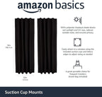 Amazon Basics Portable Energy Saving Noise Reducing Blackout Curtain Shade with Suction Cups, Fits Windows, 50"W x 78"L, Black, 2-Pack