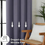 Simplebrand Ava Greyish Purple Short Blackout Curtains for Bedroom 45 Inches Long 2 Panels Set, Solid Thermal Insulated, Energy Saving Window Treatment Curtains Blackout Drapes, W40 x L45 Inch