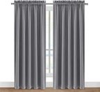 DWCN Wide Blackout Curtains for Bedroom Living Room 70 x 84 Inch Long Grey