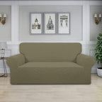 Easy-Going Stretch Oversized Loveseat Slipcover 1-Piece Sofa Cover Furniture Protector Couch Soft with Elastic Bottom for Kids Polyester Spandex Jacquard Fabric Small Checks Khaki