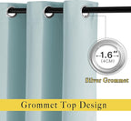 NICETOWN Room Darkening Curtains for Living Room 84 inches Long - Sky Blue Grommet Room Darkening Window Treatments Sound Reducing Drapes for Bedroom, 2 Panels, W52 x L84