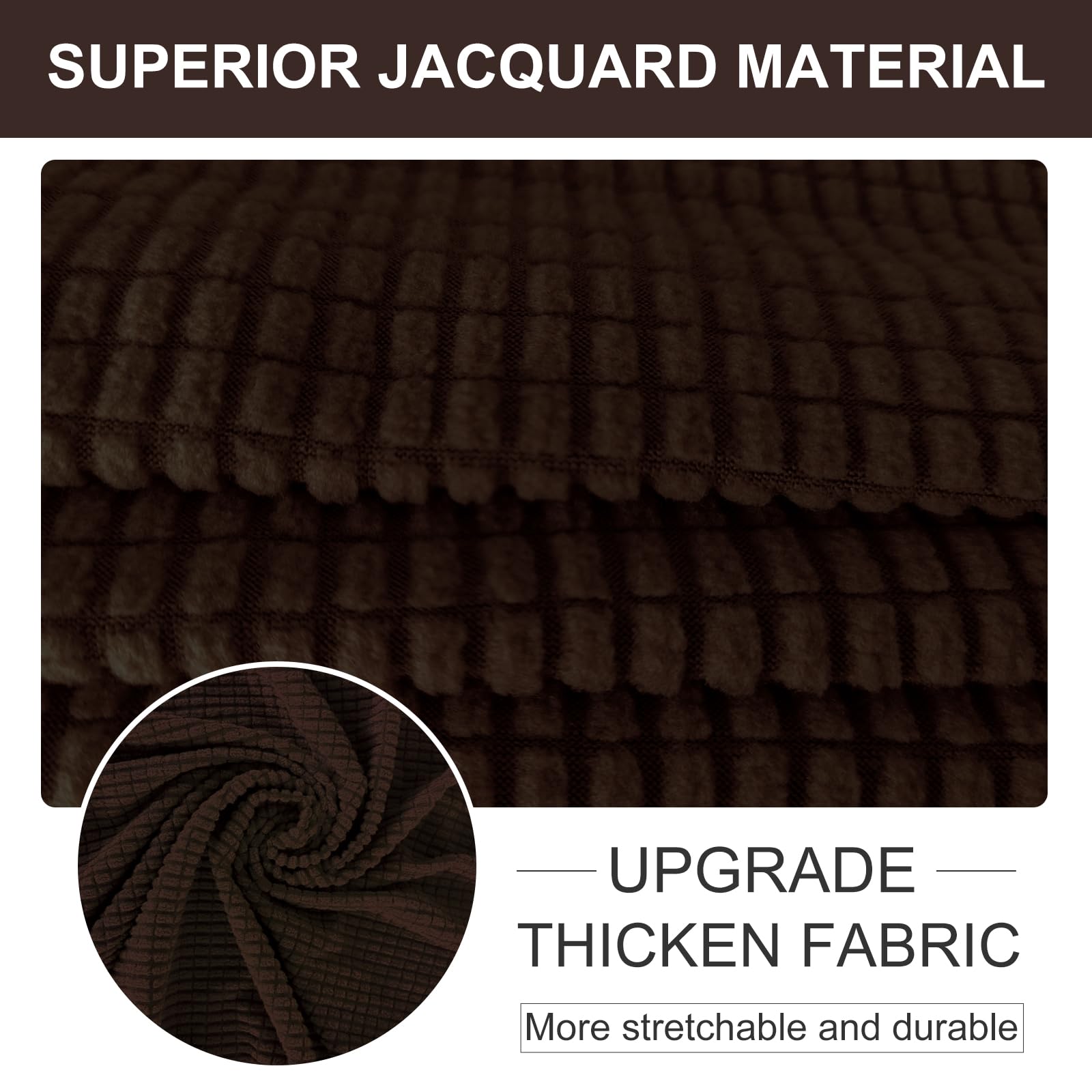 U-NICE HOME Oversized Stretch Couch Cover Slipcover, Chocolate