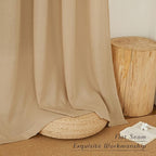 NICETOWN Burlap Linen Kitchen Window Curtains Over Sink, Grommet Thick Linen Burlap Short Window Treatments Privacy Assured with Light Filtering for Bedroom/Bathroom, W34 x L36, 2 Panels