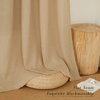 NICETOWN Semi Sheer Linen Burlap Curtains for Windows 96 inch Length 2 Panels, Grommet Semi Sheer Balance Privacy Added with Light Filtering Vertical Drapes for Bedroom/Living Room, W55 x L96