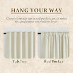 RYB HOME Cream White Linen Blackout Curtains, 100% Blackout Thermal Insulated Boho Farmhouse Window Curtain Panels for Living Room, Back Tab & Rod Pocket, 52" W x 84" L, 2 Panels Set