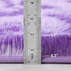 Deerhoo Soft Modern Shaggy Fluffy Carpets for Living Room Bedroom Girls Room Nursery Home Decor, 4 X 6 Tie-Dyed Plush Fuzzy Rugs, Indoor Carpet Shag Area Rug for Kids Room, Purple