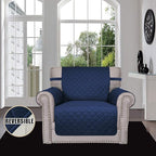 Easy-Going Chair Sofa Slipcover Reversible Sofa Cover Water Resistant Couch Cover Furniture Protector Cover with Elastic Straps for Pets Kids Children Dog Cat (Chair, Navy/Ivory)