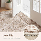 Lofus 8x10 Area Rugs for Living Room, Washable Area Rug, Rugs for Bedroom, Kitchen, Vintage Boho Carpet, Soft Non-Slip, Low Pile Large Area Rug for Office Dining Room, Vintage Beige Brown