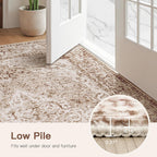 Lofus 5x7 Area Rugs for Living Room, Washable Area Rug, Rugs for Bedroom, Kitchen, Vintage Boho Carpet, Soft Non-Slip, Low Pile Large Area Rug for Office Dining Room, Vintage Beige Brown