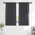 Pony Dance Short Blackout Curtain Panels for Bathroom - Red Drapes Christmas Home Decoration Modern Elegant Back Tab Room Darkening Energy Saving Curtains for Kitchen, 42 x 40 inch, Grey, One Pair