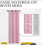 NICETOWN Rouge Pink Blackout Curtain Panels for Bedroom, 2 Panels, W42 x L40-inch, Thermal Insulated Grommet Top Blackout Draperies and Drapes for Basement