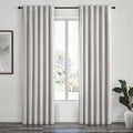 Topfinel 100% Blackout Curtains 90 Inches Long for Living Room 2 Panels Set Thick Linen Texture Energy Saving Curtain Window Coverings Hook Belt Pleated Drapes Aesthetic Bedroom(W40 xL90,Grey Beige)