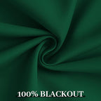 Yakamok 100% Blackout Curtains Dark Green Room Darkening Thermal Insulated with 2 Thick Layers-Hunter Green Window Drapes Set of 2 Panels for Bedroom Living Room 52 Inches by 96 Inches Length