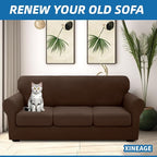 XINEAGE 2026 New 4 Pieces Couch Covers for 3 Cushion Couch Super Stretch Thick Soft Sofa Cover Anti Slip Sofa Slipcover Dogs Cats Furniture Protector (Coffee, 71"-91")