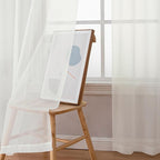 Simplebrand Ivory Sheer Curtains, 63" Length, 2 Panels Set - Light Filtering, Rod Pocket Window Curtains for Bedroom (Ivory, 59" W x 63" L)