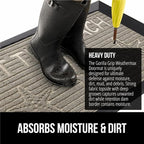 GORILLA GRIP 100% Waterproof All-Season WeatherMAX Doormat US Designed Natural Rubber, Stain and Fade Resistant, Low Profile Indoor Outdoor Door Mats, Easy Clean Patio Mat, 29x17, Sand Beach
