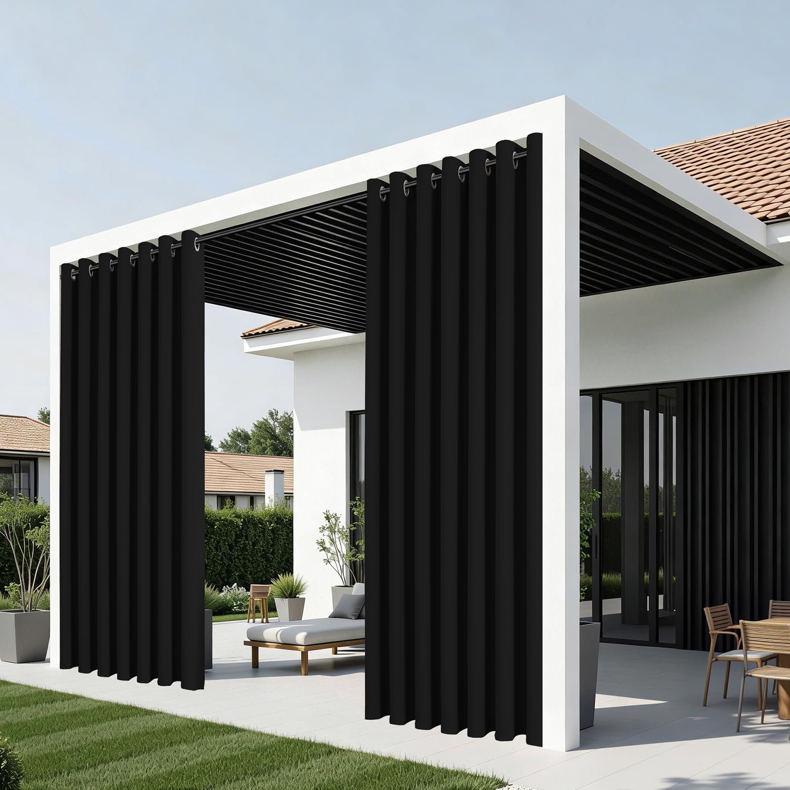 Joydeco Blackout Patio Sliding Door Curtains, Privacy Room Divider Curtains