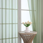 OVZME Sage Green Sheer Curtains 72 Inches Long 2 Panels Set, Light Filtering Sheer Curtains for Living Room Bedroom 59 Inch Extra Wide, Modern Voile Filmy Rod Pocket Window Drapes, 59Wx72L Inches