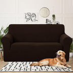 U-NICE HOME Oversized Stretch Loveseat Couch Cover, Chocolate
