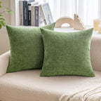 MIULEE Soft Chenille Euro Throw Pillow Covers Sage Green 22x22 Pack of 2