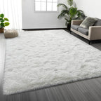 Deerhoo Shag Area Rug, 4 X 6 Plush Fuzzy Rugs for Living Room, Ultra Soft Fluffy Furry Rug for Bedroom, Indoor Carpet Nursery Rugs for Kids Room Home Decor, White