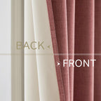MIULEE 100% Blackout Linen Curtains for Bedroom 52x54 Inches Dusty Rose
