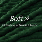 BEDELITE Twin Blanket for Couch & Bed, 300GSM Soft & Warm Fleece Blanket, Decorative and Giftable Striped Forest Green Blankets for Women, Men, 60"x80"