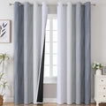 Estelar Textiler Grey and Grayish White Blackout Curtains 108 Inches Long, Thermal Insulated Drapes for Bedroom, Full Light Blocking Energy Saving Long Curtains for Living Room, 52Wx108L, 2 Panels