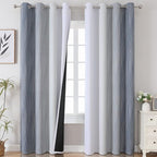 Estelar Textiler Grey and Grayish White Blackout Curtains 108 Inches Long, Thermal Insulated Drapes for Bedroom, Full Light Blocking Energy Saving Long Curtains for Living Room, 52Wx108L, 2 Panels