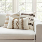 MIULEE Set of 2 Coco Brown Boho Decorative Lumbar Pillow Covers 12x20 Inch Farmhouse Rustic Couch Throw Pillows Modern Cotton Cushion Covers Retro Cute Macrame Woven Spring Decor for Bed Sofa Chair