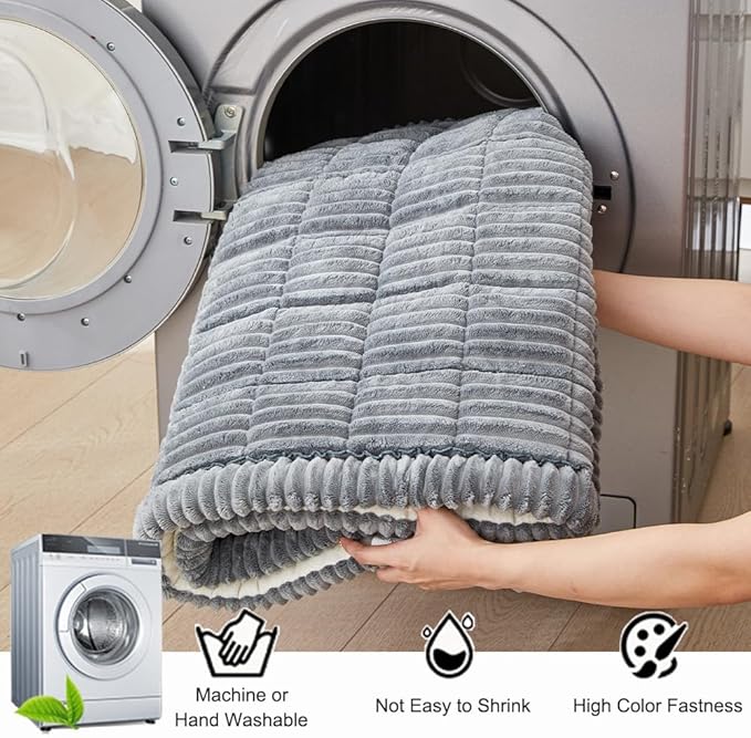 Couch Cover for Dogs Washable, Fuzzy Pet Couch Covers for 3 Cushion Sofa Pet Friendly, Non Slip Sofa Cover (Blue-Grey, 35" x 63"/90 x 160cm)
