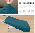 Easy-Going Stretch Individual Loveseat Couch Cushion Cover Sofa Cushion Furniture Protector Sofa slipcover Soft Flexibility with Elastic Bottom (2-Piece Loveseat Cushion Cover, Peacock Blue)