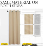 NICETOWN Blackout Curtain Panels for Bedroom, Biacotti Beige, 2 Panels, W29 x L20-inch, Thermal Insulated Grommet Top Blackout Draperies and Drapes for Basement