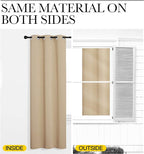 NICETOWN Blackout Curtain Panels for Bedroom, Bicotti Beige, 2 Panels, W29 x L36-inch, Thermal Insulated Grommet Top Blackout Draperies and Drapes for Basement