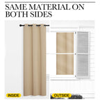 NICETOWN Bedroom Room Darkening Draperies - Home Fashion Thermal Insulated Solid Grommet Room Darkening Window Curtains for Hall Room (1 Pair, 55 inches Wide by 86 inches Long, Beige)