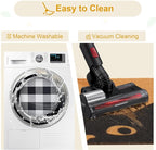UINI Welcome Door Mat Combo Set, 28" x 43" Black and White Plaid Mat +17" x 30" Cat Welcome Mat, 2 PCS Doormat Set for Front Door, Entrance, Porch Decor, Non-Slip