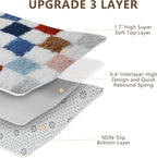 Shag Area Rug for Bedroom Living Room,6x9 Fluffy Soft Colorful Checkered Rug Fuzzy Shaggy Bedroom Carpet,Indoor Plush Floor Rugs for Kids Boys Girls Teen Dorm Nursery Home Decor