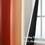 Estelar Textiler Burnt Orange & Greyish White Ombre Blackout Curtains 96 Inch Length 2 Panels, Light Blocking Thermal Insulated Room Darkening Window Drapes for Bedroom/Living Room, 52x96 Inch