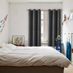 BGment Dark Grey Blackout Curtains for Bedroom, Black Out Curtains 63 Inch Long Thermal Insulated Sunlight Blocking Window Treatment Drapes, Set of 2 Panels, 42 x 63 Inch